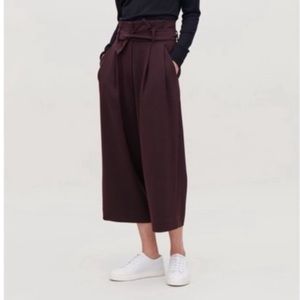 COS Purple High-Waisted Wide Leg Paperbag Trousers size 6